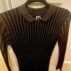 M Missoni Black and Gold metallic lurex sweater dress. Size 44 IT/8 US